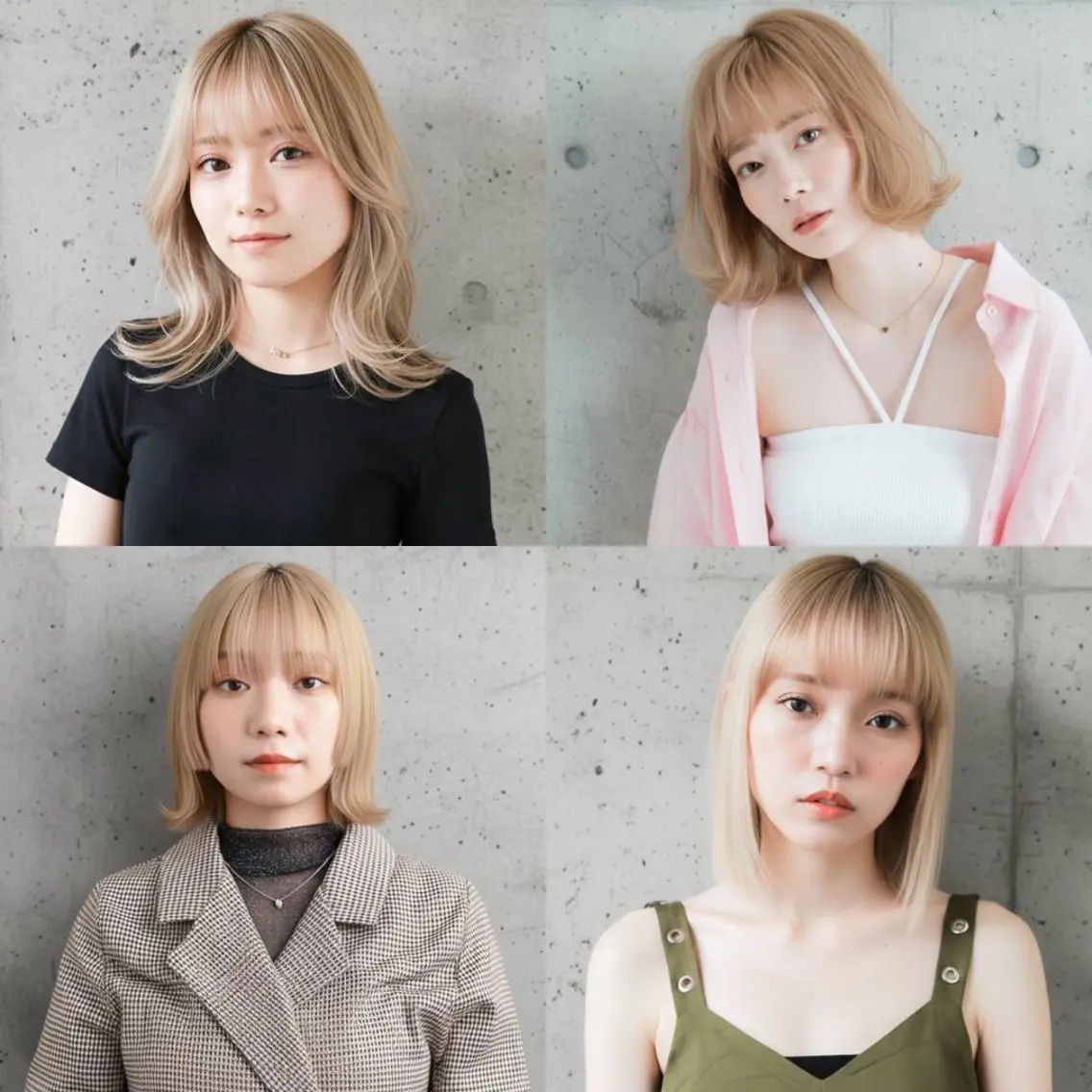 カラー ブリーチ 縮毛矯正 佐々木やすは/ レディースモデル募集のヘアスタイル