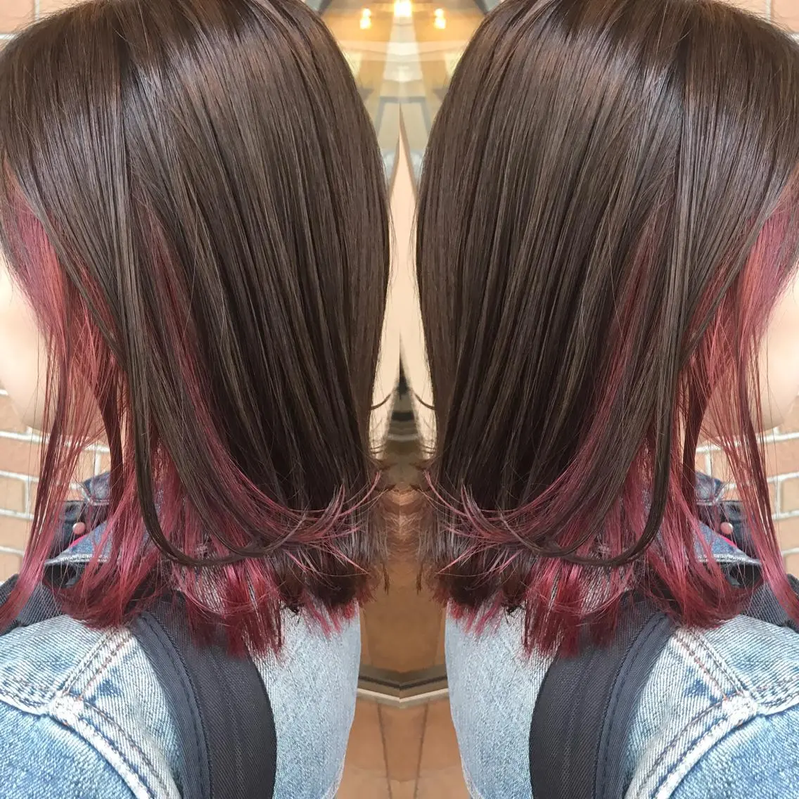ミディアム カラー パーマ ヘアアレンジ メンズ マツエク・マツパ メンズインナーカラー ダブルカラー インナーカラー サロンドミルク 原宿のヘアスタイル