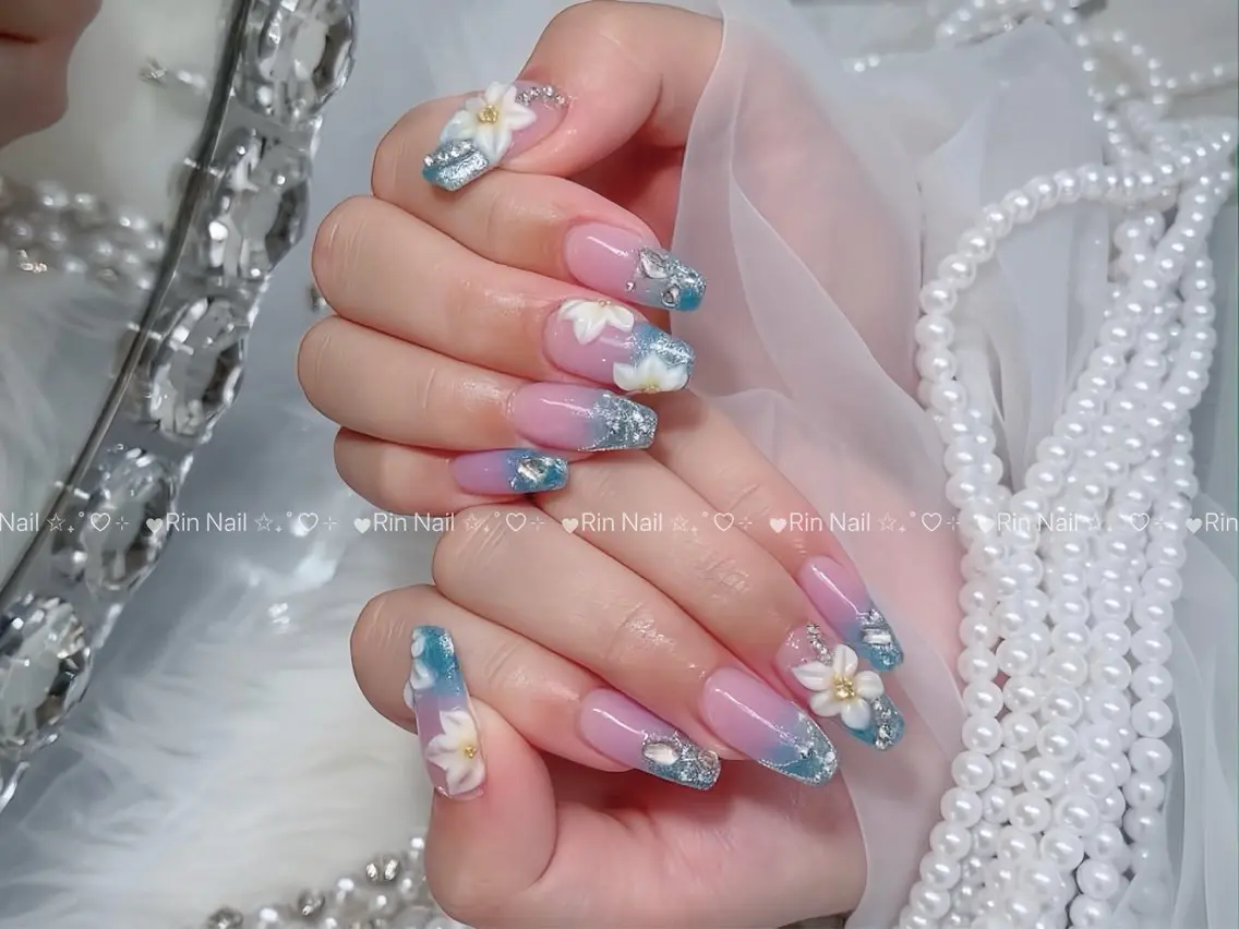 ネイル クリアネイル ドット フットネイル ジェルネイル グリーン ハンドネイル Rin Nail 新大久保店のネイルデザイン