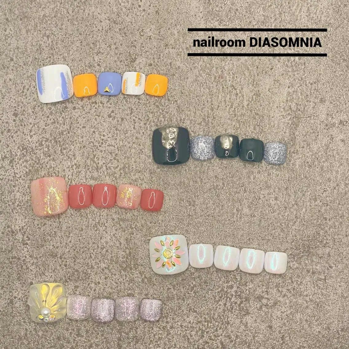 ネイル アートネイル フットネイル nailroom DIASOMNIAのネイルデザイン