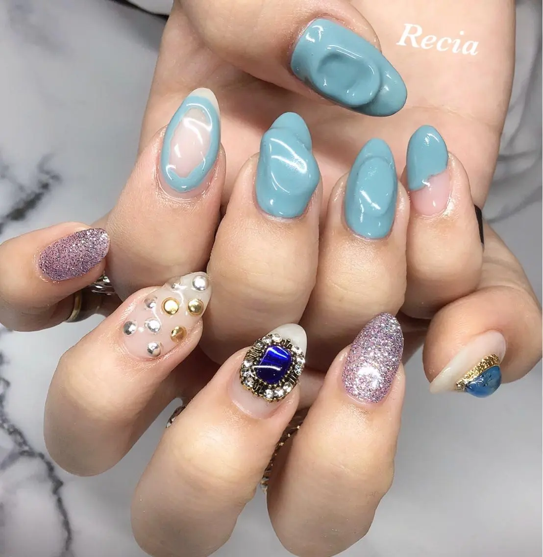 ロング カラー ヘアアレンジ キッズ ネイル マツエク・マツパ 福田 加奈のネイルデザイン