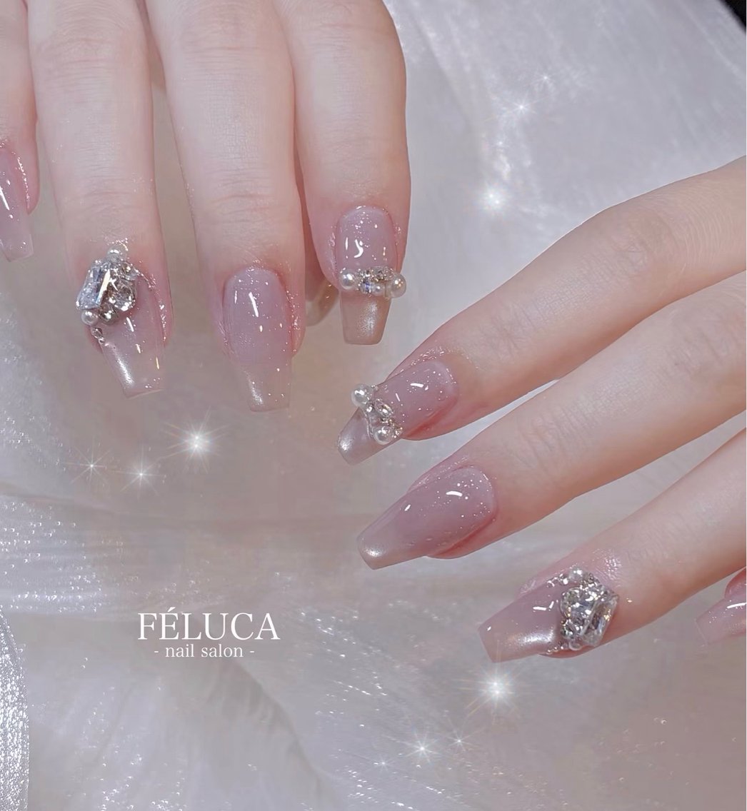 ネイル チークネイル フレンチネイル マグネットネイル ワンホンネイル ハンドネイル FELUCA rinaのネイルデザイン