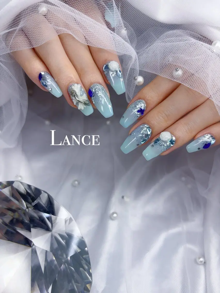 ネイル キラキラネイル 韓国ネイル ワンカラーネイル 夏ネイル ワンホンネイル ハンドネイル Lance nailのネイルデザイン