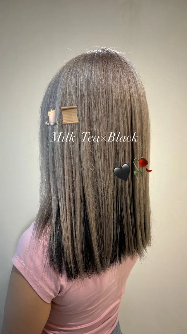 ミディアム ベージュ/ピンク IBUKI🍒のヘアスタイル