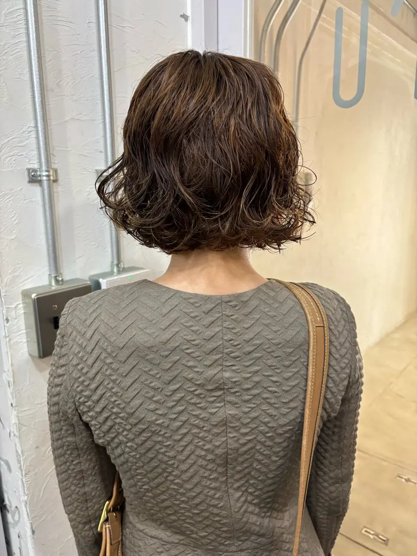 ミディアム パーマ カット パーマ 大西 柚羽のヘアスタイル