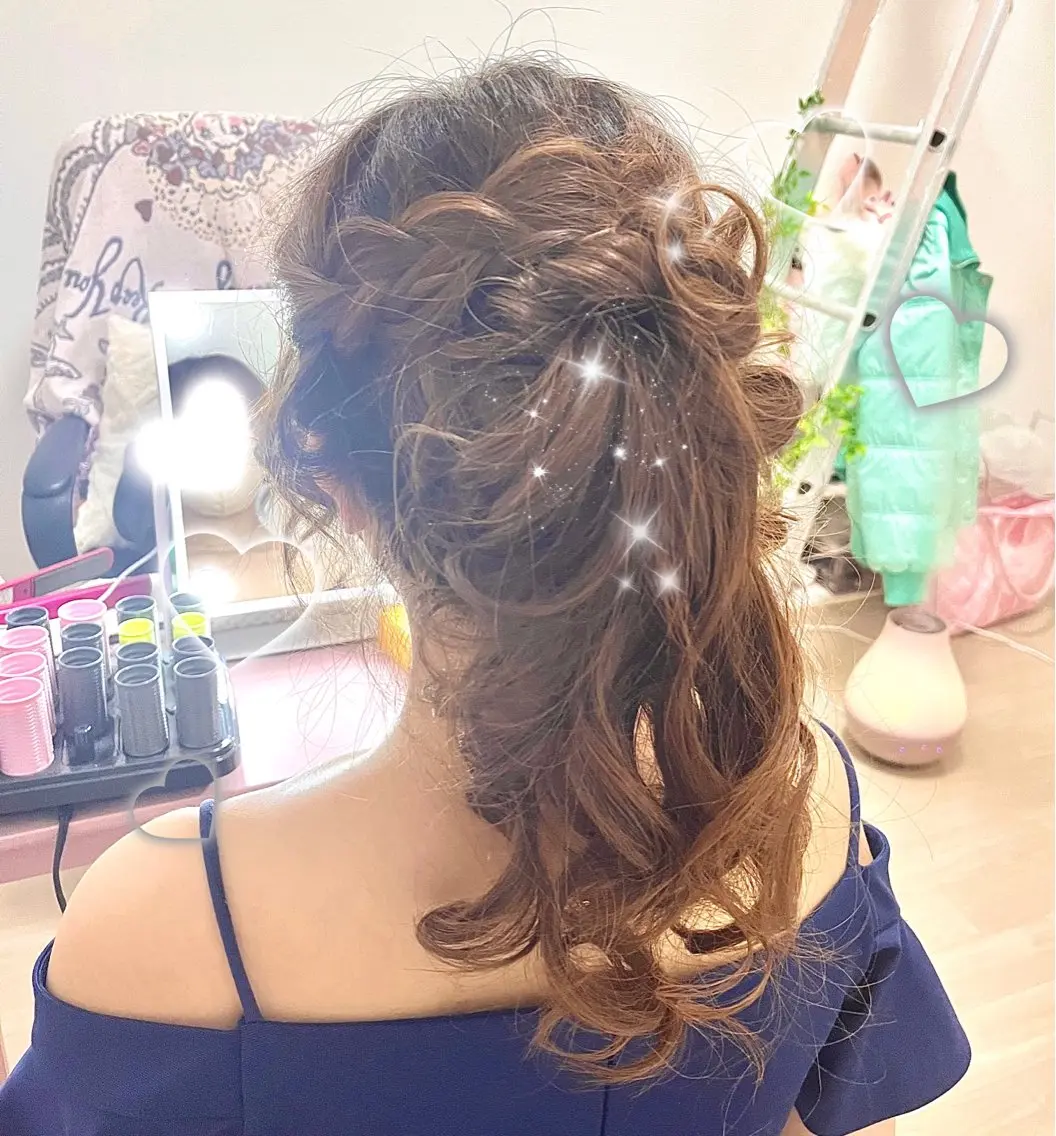 ロング ヘアアレンジ ポニーテール getready nailのネイルデザイン