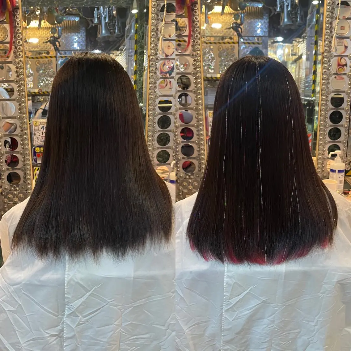 ミディアム カラー ヘアアレンジ インナーカラー ピンクカラー エクステ 🌈派手髪エクステ ブレイズ🌈ひろとのヘアスタイル