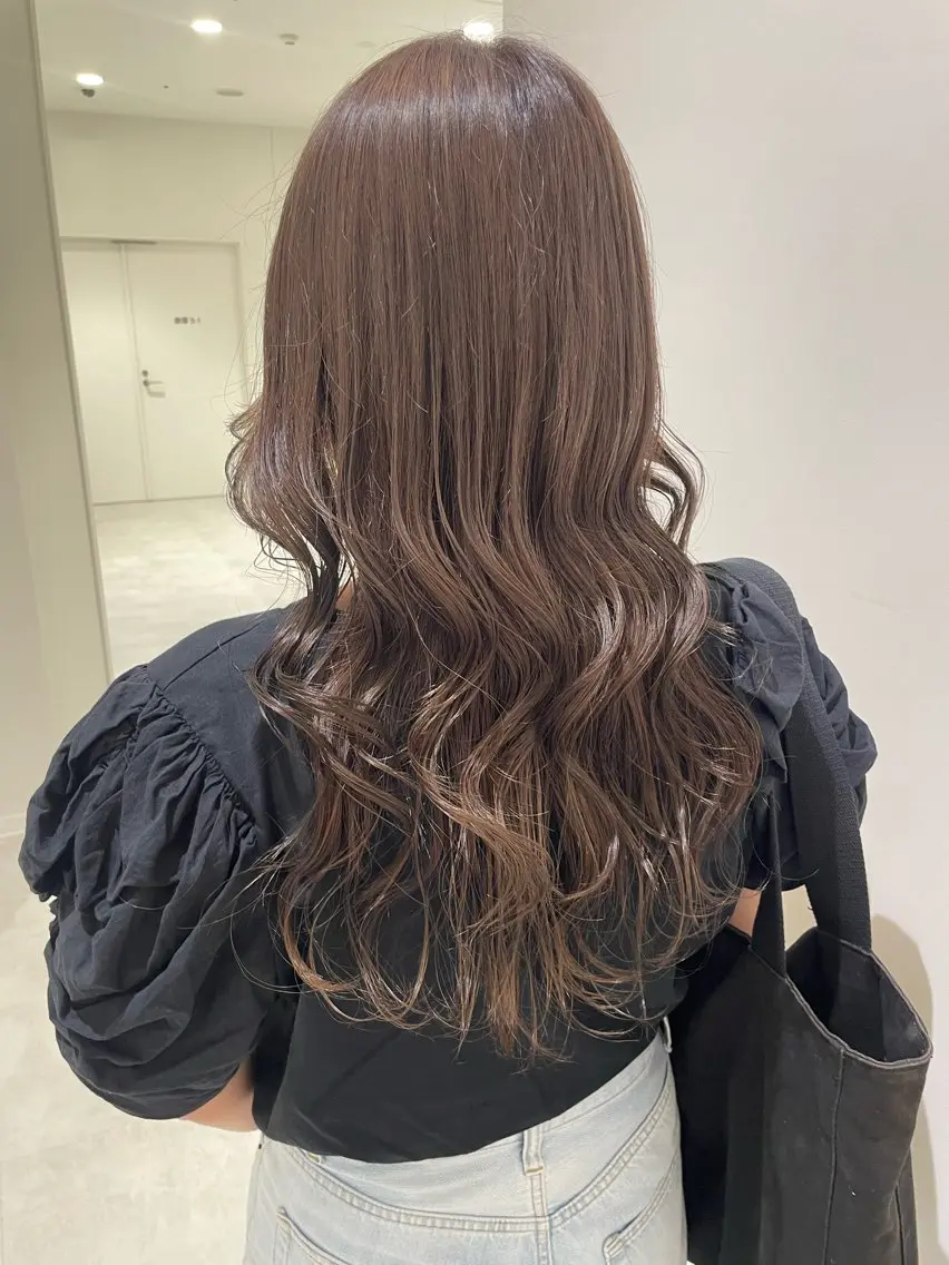 ロング ヘアカラー トリートメント 🎟ブリーチなし/艶 /暖色🎀くるみのヘアスタイル