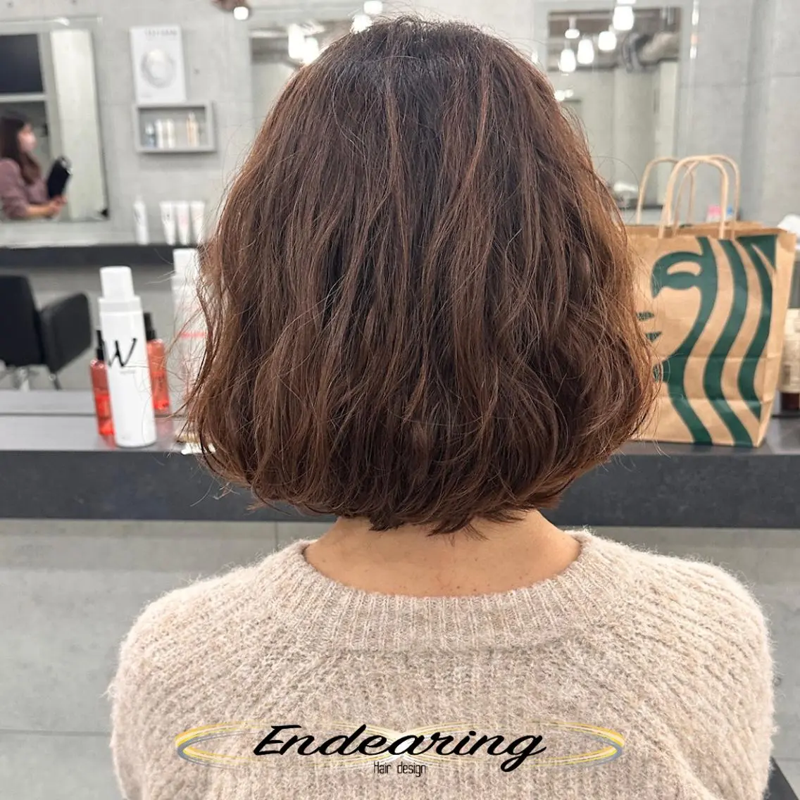 ミディアム ミディアムパーマ ボブ くびれヘア 似合わせカット カット パーマ Endearing 銀座/レイヤーカットのヘアスタイル