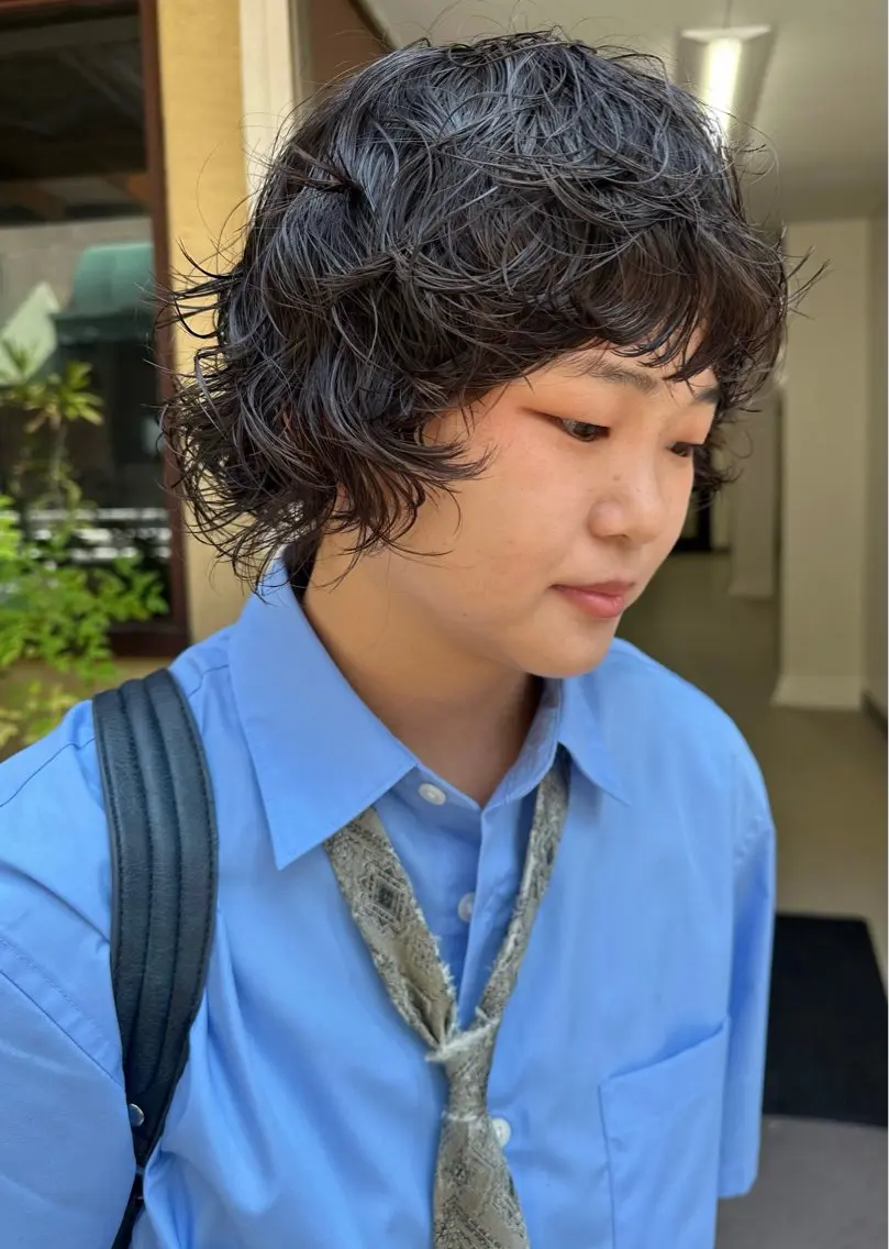 ショート パーマ パーマ 村岡 桃果のヘアスタイル