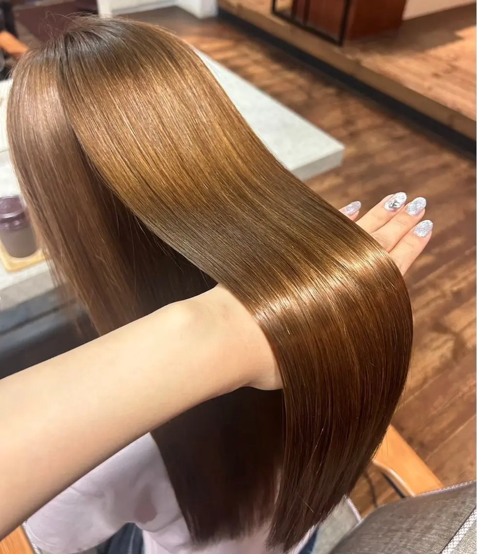 ロング 髪質改善 縮毛矯正 トリートメント 酸性ストレート 酸熱トリートメント 藤井 佑真のヘアスタイル