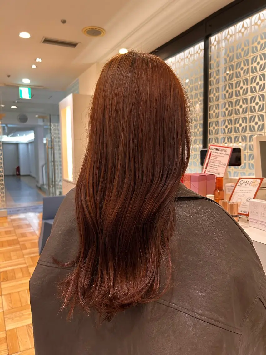 ロング カラー オレンジ ヘアカラー トリートメント ヘアーズギャラリー 山本愛華のヘアスタイル