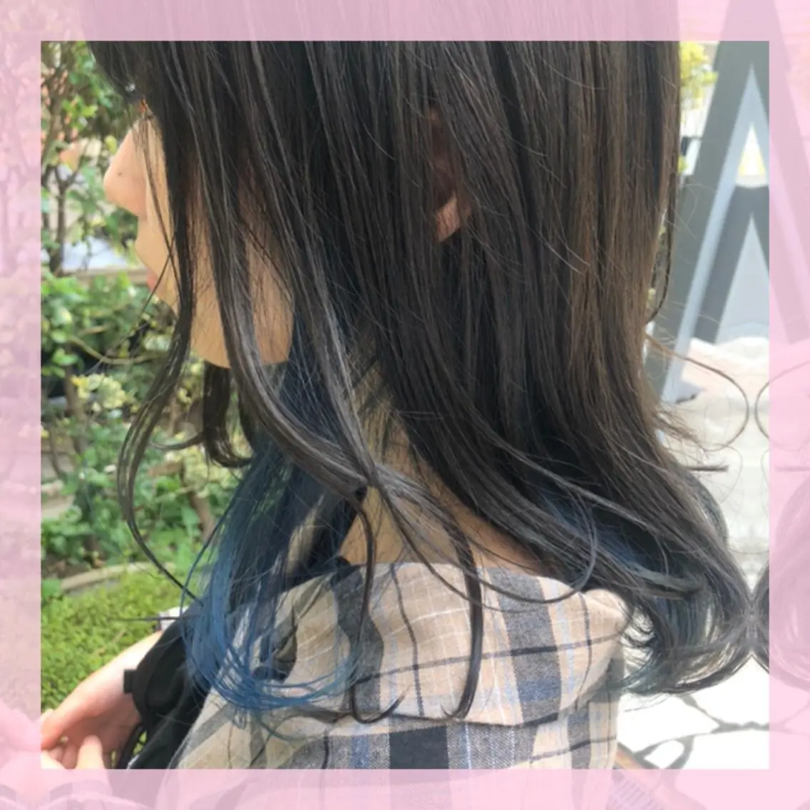 セミロング カラー ブルーカラー グレージュ インナーカラー カット ヘアカラー 🍒前川 🍒のヘアスタイル
