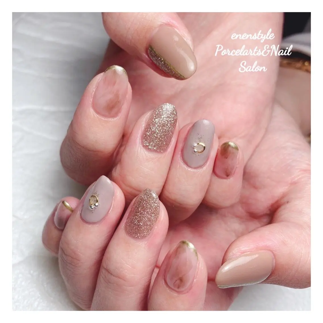 ミディアム ネイル 🐾enen style 🐾のネイルデザイン
