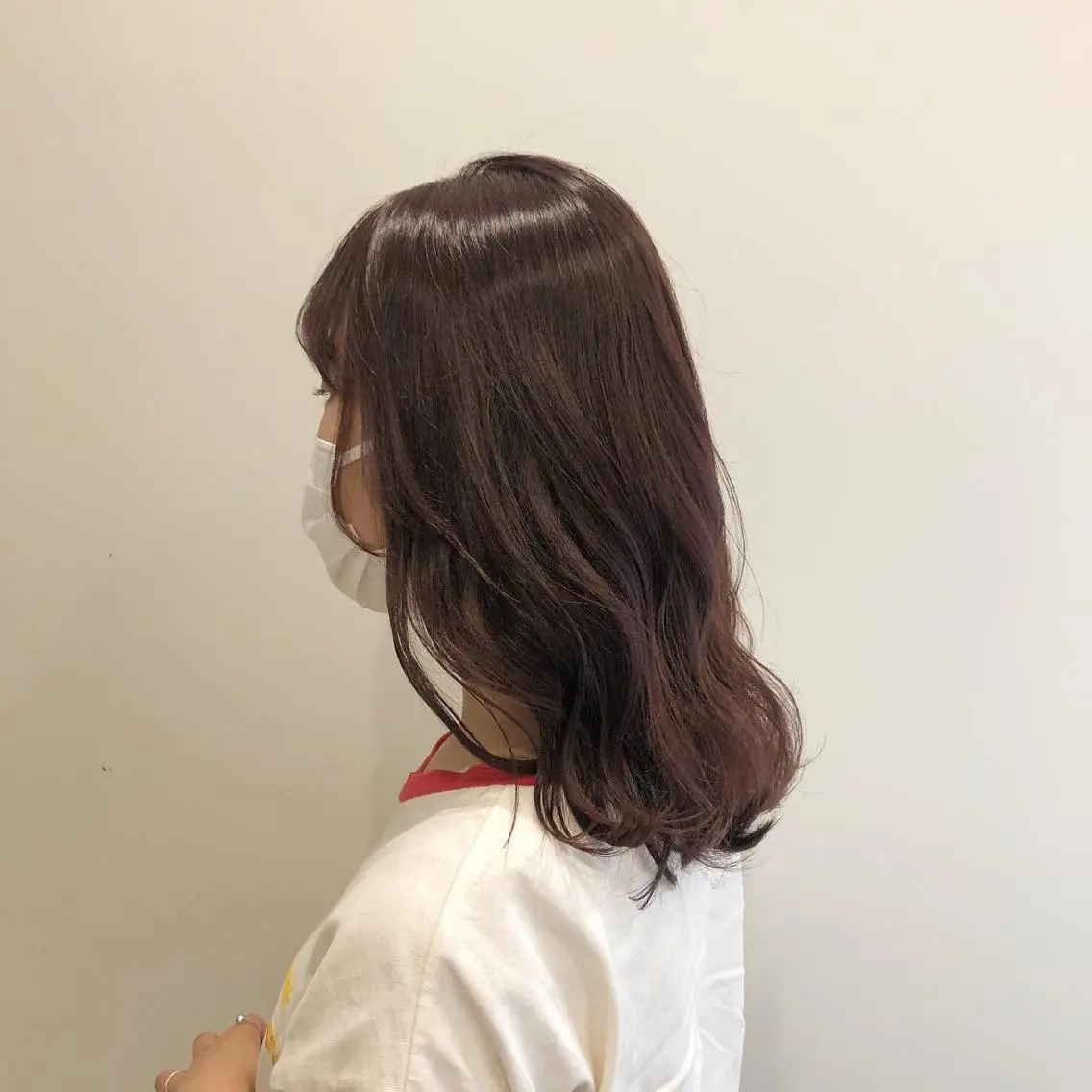 ミディアム カラー ピンクカラー レッドカラー 🫧こおりやま なつみ🫧のヘアスタイル