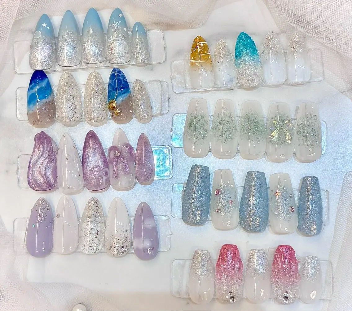 ネイル ガーリー 韓国ネイル マグネットネイル ワンホンネイル ハンドネイル KIREIE NAILSのネイルデザイン