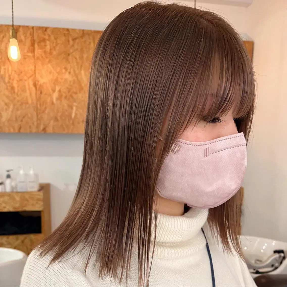 ミディアム カラー ブリーチ 暖色/パーマ 🌼クニトウメイのヘアスタイル