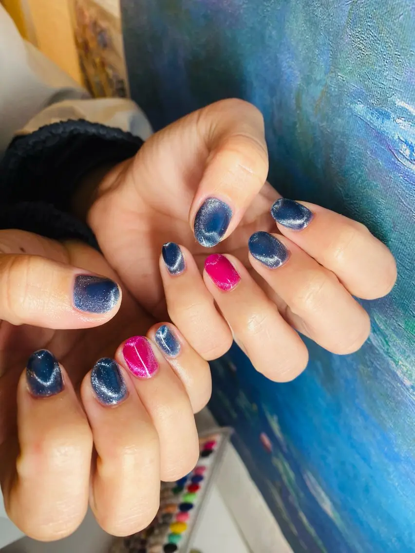 ネイル ハート マグネットネイル ハンドネイル Chandra nail&tarotのネイルデザイン