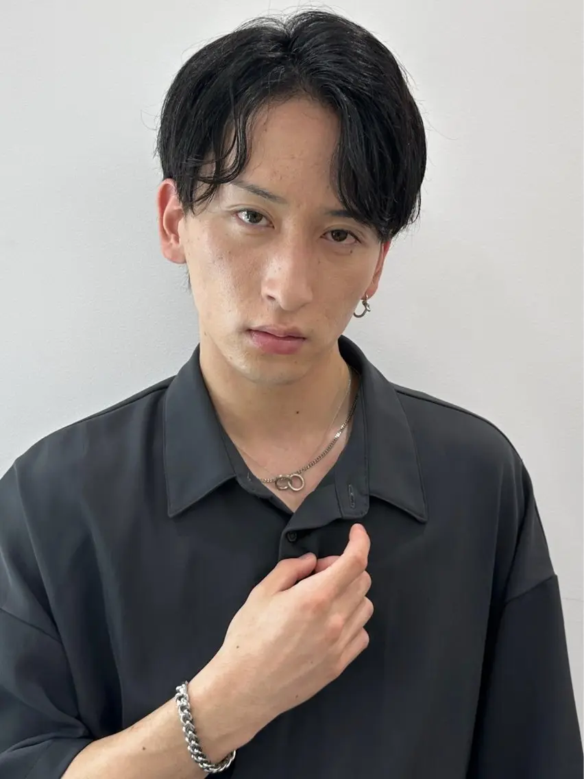メンズ センターパート 久保 太樹のヘアスタイル