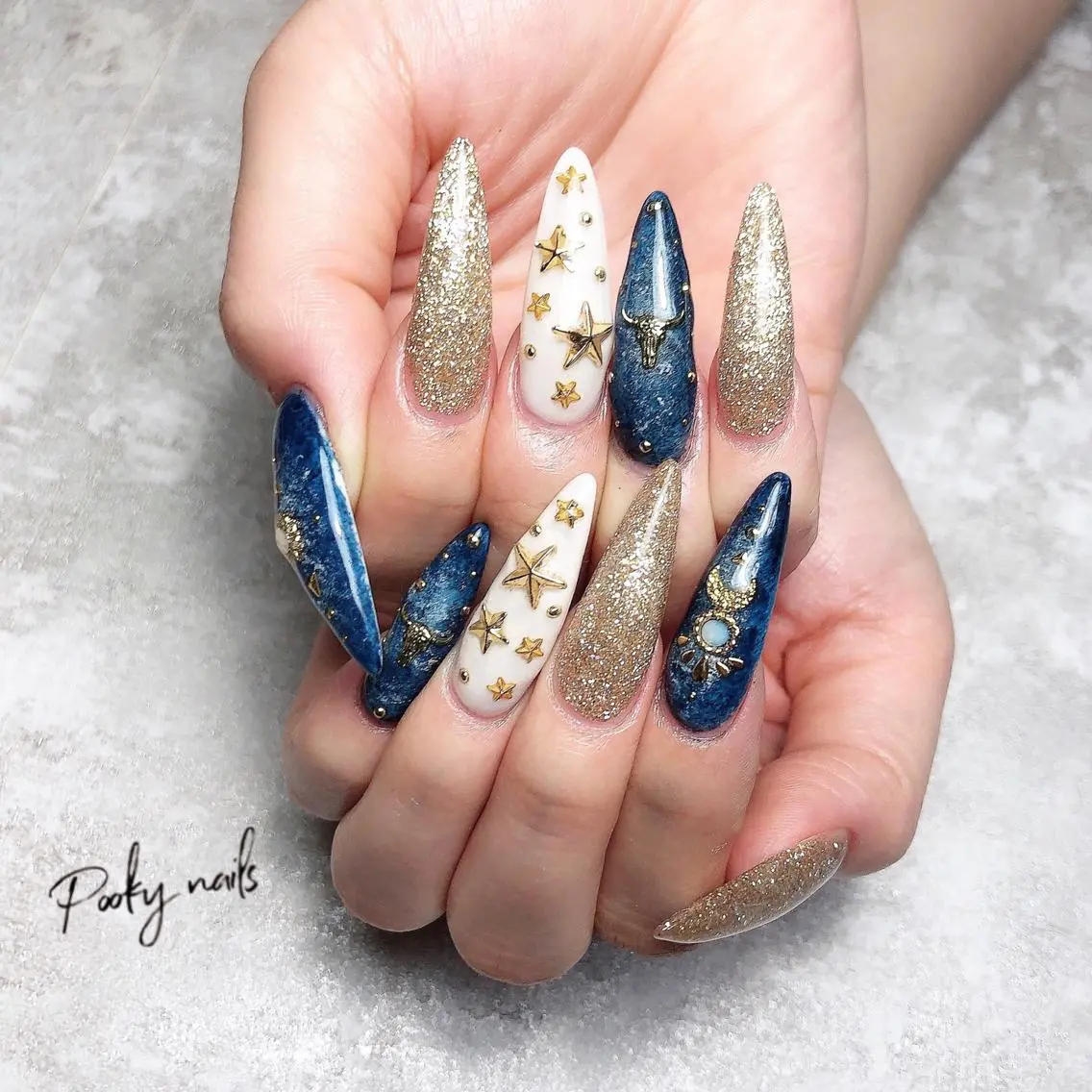 ネイル ロングネイル スカルプネイル ハンドネイル Pooky nailsのネイルデザイン