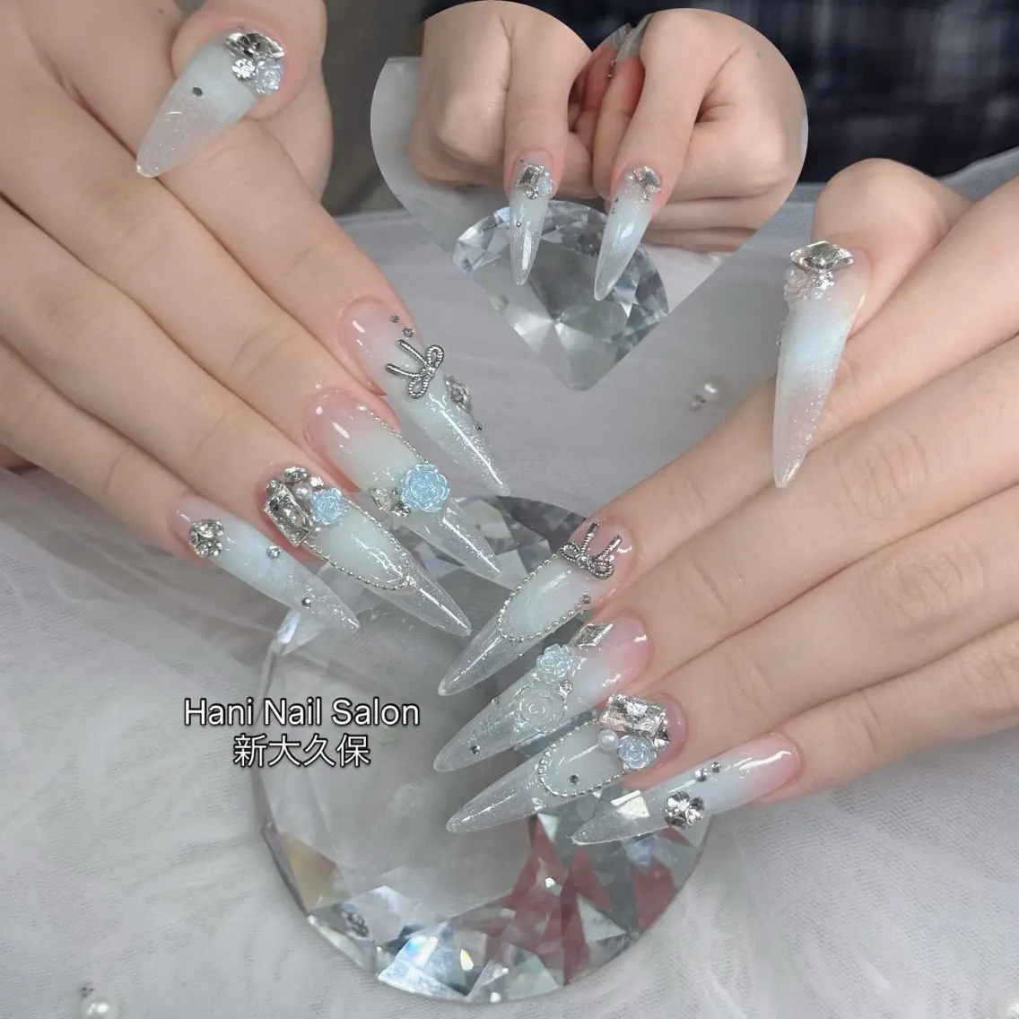 ネイル フットネイル フレンチネイル グラデーション 韓国ネイル ロングネイル ハンドネイル Hani Nail Salonのネイルデザイン