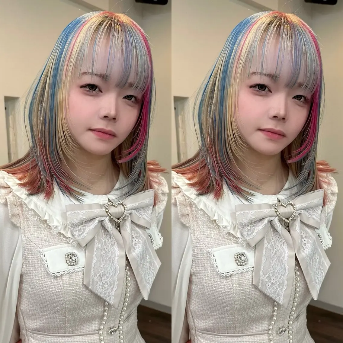 カラー ブリーチ ブロンド ブルーカラー デザインカラー ダブルカラー ヘアカラー slit kokoroのヘアスタイル