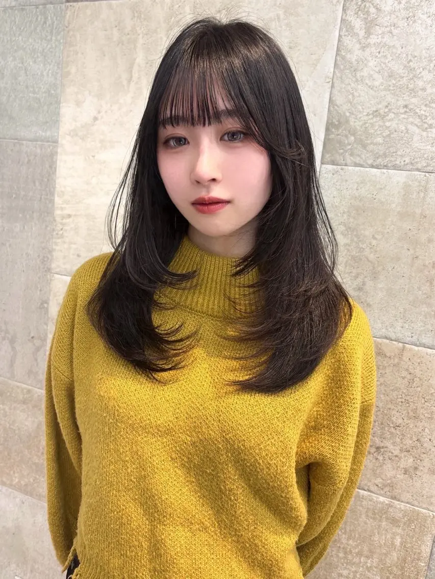 ロング カット ヘアカラー トリートメント sakura/韓国 ヘア/ワンホンのヘアスタイル