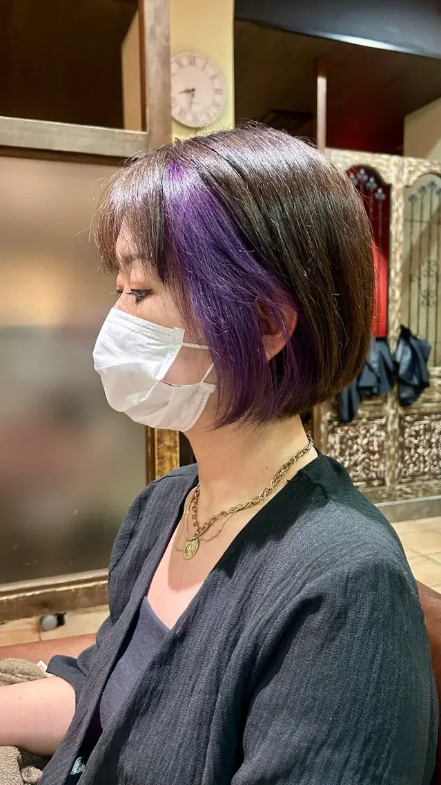 カラー ﾌｳｶ ｶｯﾄ＆ﾊﾟｰﾏ募集のヘアスタイル