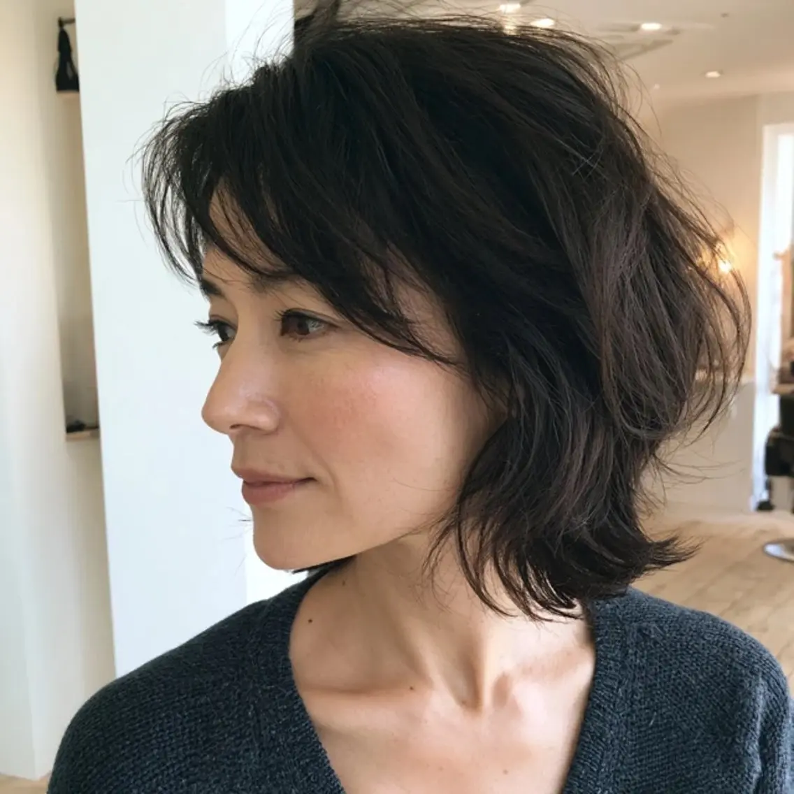 ミディアム カラー ブラウンカラー ダークブラウン 松村 洋一のヘアスタイル