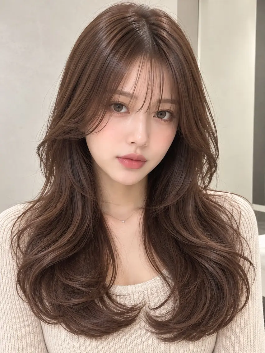 カラー ブラウンカラー ショコラブラウン 透明感カラー NOA福島 RENA🌼のヘアスタイル