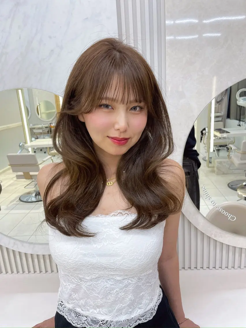 ロング カット ヘアカラー トリートメント 顔周り/レイヤー /韓国ヘア/TAKUのヘアスタイル