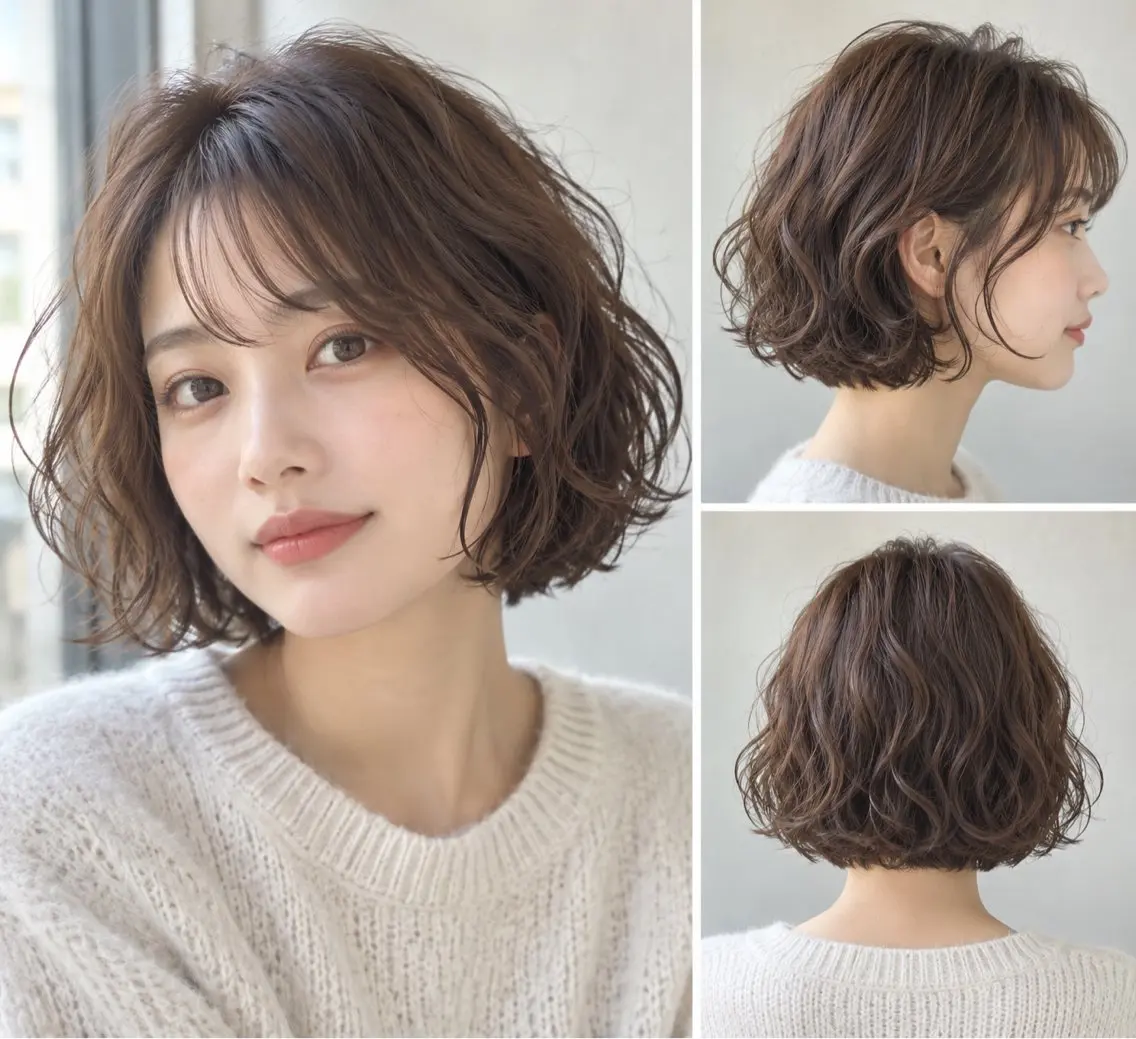 ミディアム ミディアムパーマ ボブ ボブ/レイヤーボブ/ 銀座/星優斗のヘアスタイル