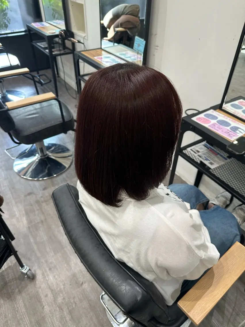 ミディアム カラー ヘアカラー トリートメント 艶髪レイヤー上田 紗也🇰🇷💗のヘアスタイル