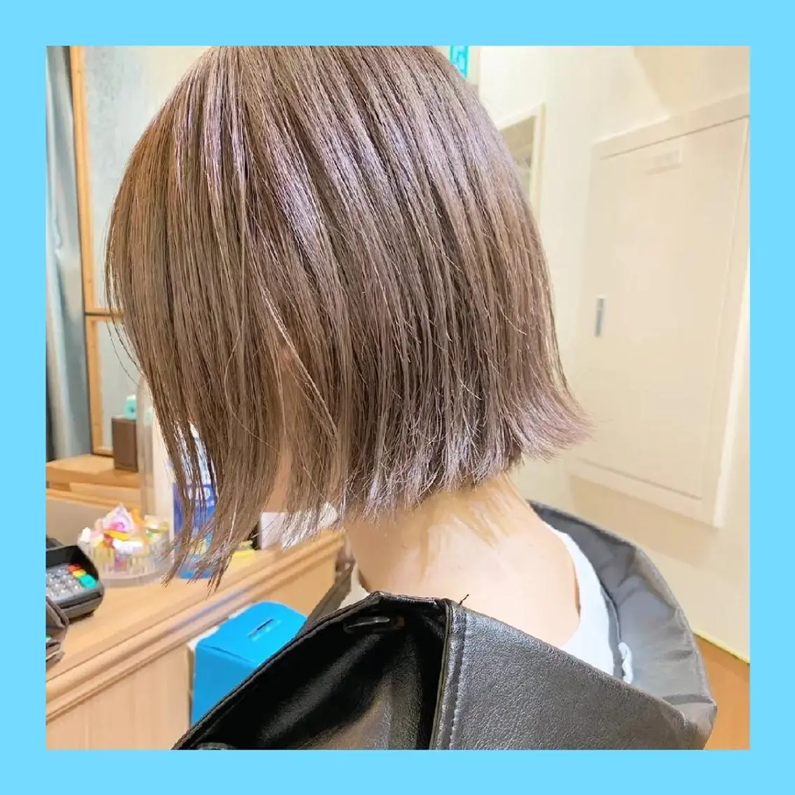 【ブリーチ無し】💙🩵ダメージを抑える🩵💙ダブルカラー&カット&トリートメント(ボブ ショート ウルフ 韓国ヘア)の写真