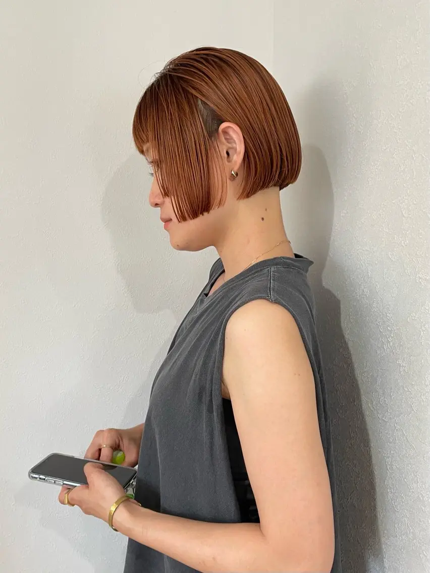 ショート カラー ベージュカラー ハイライトカラー オレンジ オレンジベージュ ハイライト 高田 翔平のヘアスタイル