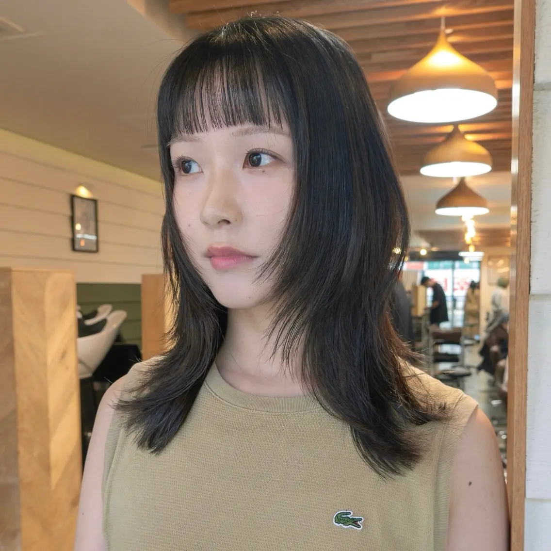 セミロング カット 韓国レイヤー 船橋 徒歩5分/小川友美のヘアスタイル
