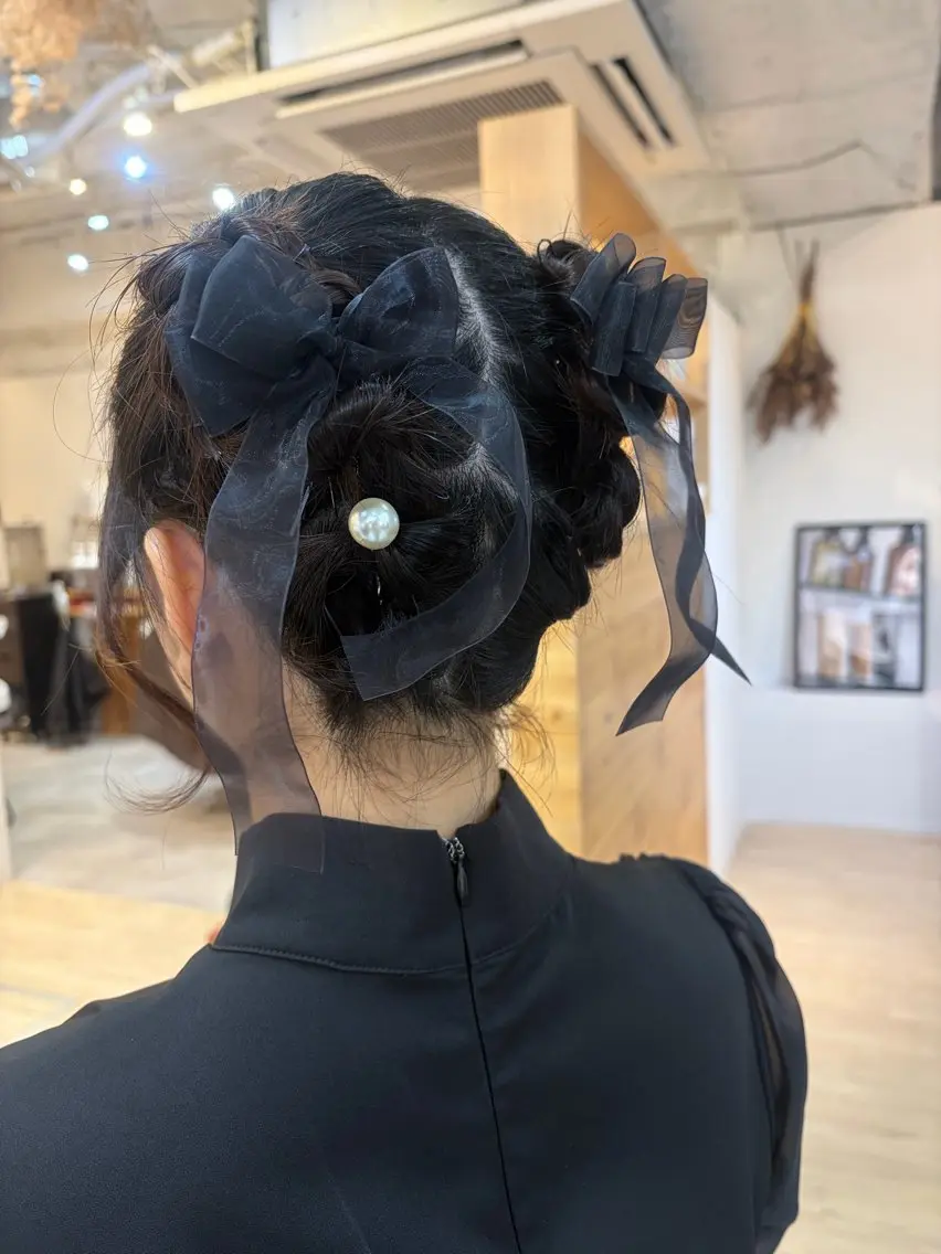 ショート ヘアアレンジ 結婚式・ブライダル ヘアセット cana 札幌レイヤースタイルのヘアスタイル