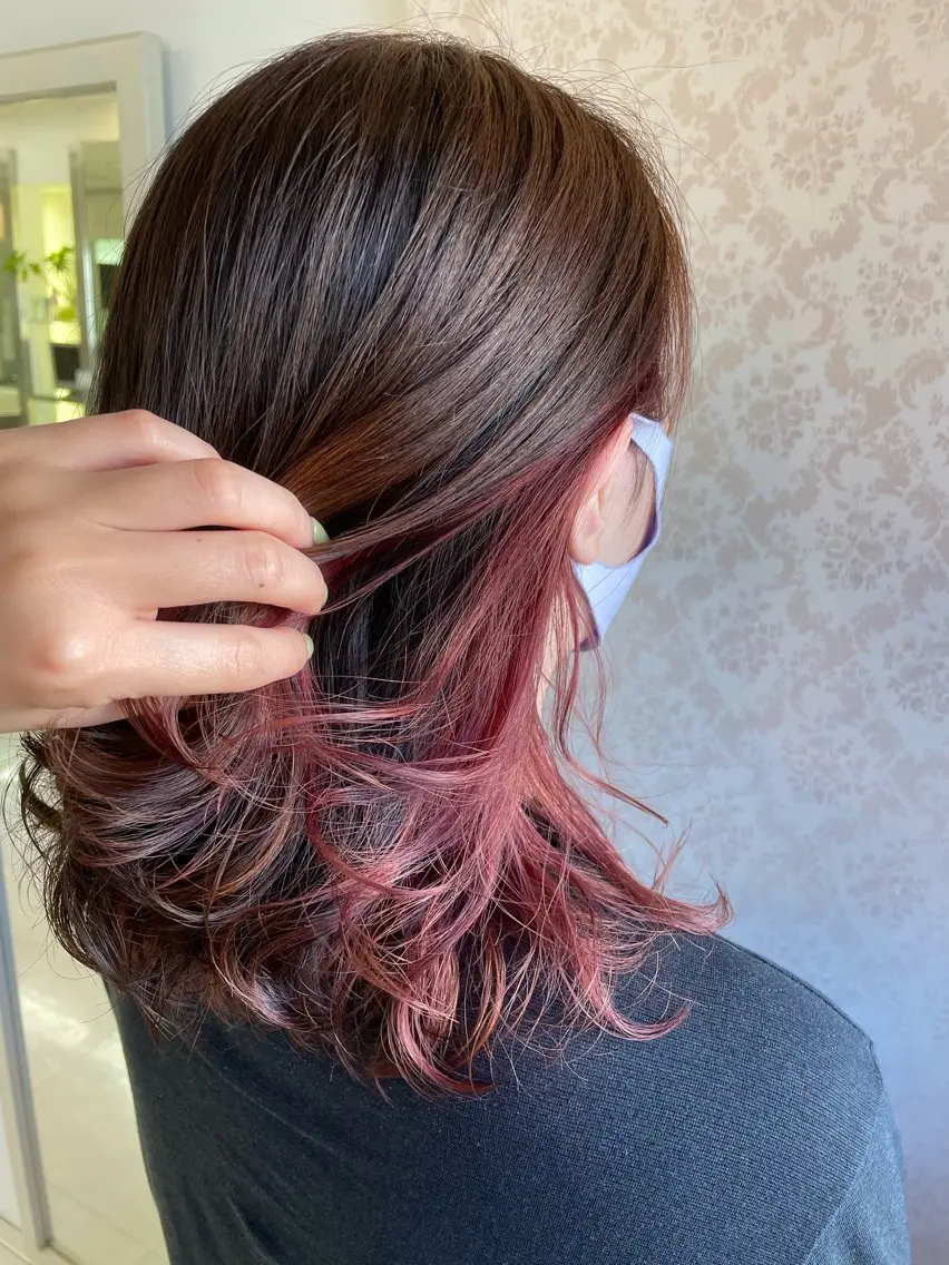ミディアム カラー カット ヘアカラー トリートメント ヒヨシ ルナのヘアスタイル