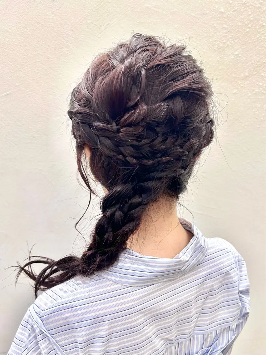 セミロング ヘアアレンジ ヘアセット 💎透明感カラー💎 bAteAu あまねのヘアスタイル