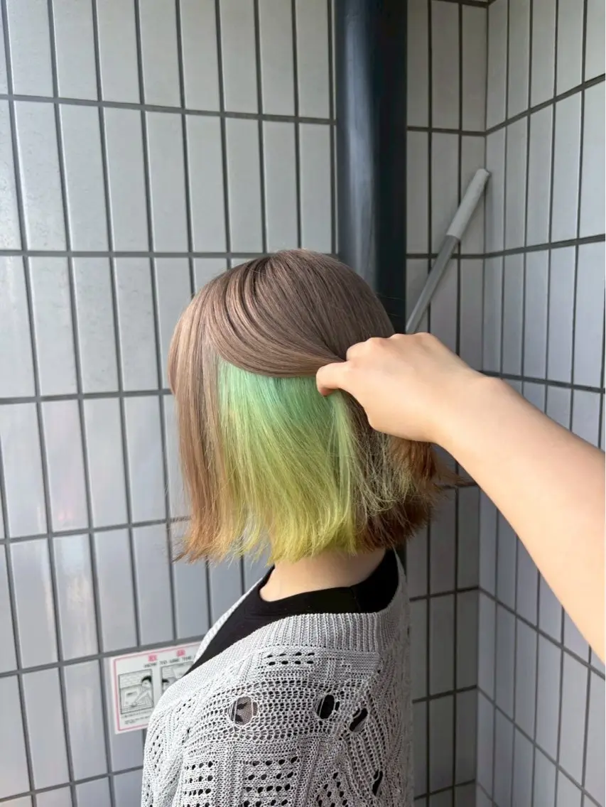 ミディアム カラー デザインカラー ハイトーンカラー インナーカラー ヘアカラー トリートメント 🌼ブリーチ/個性派 ヘアセットMei🌼のヘアスタイル