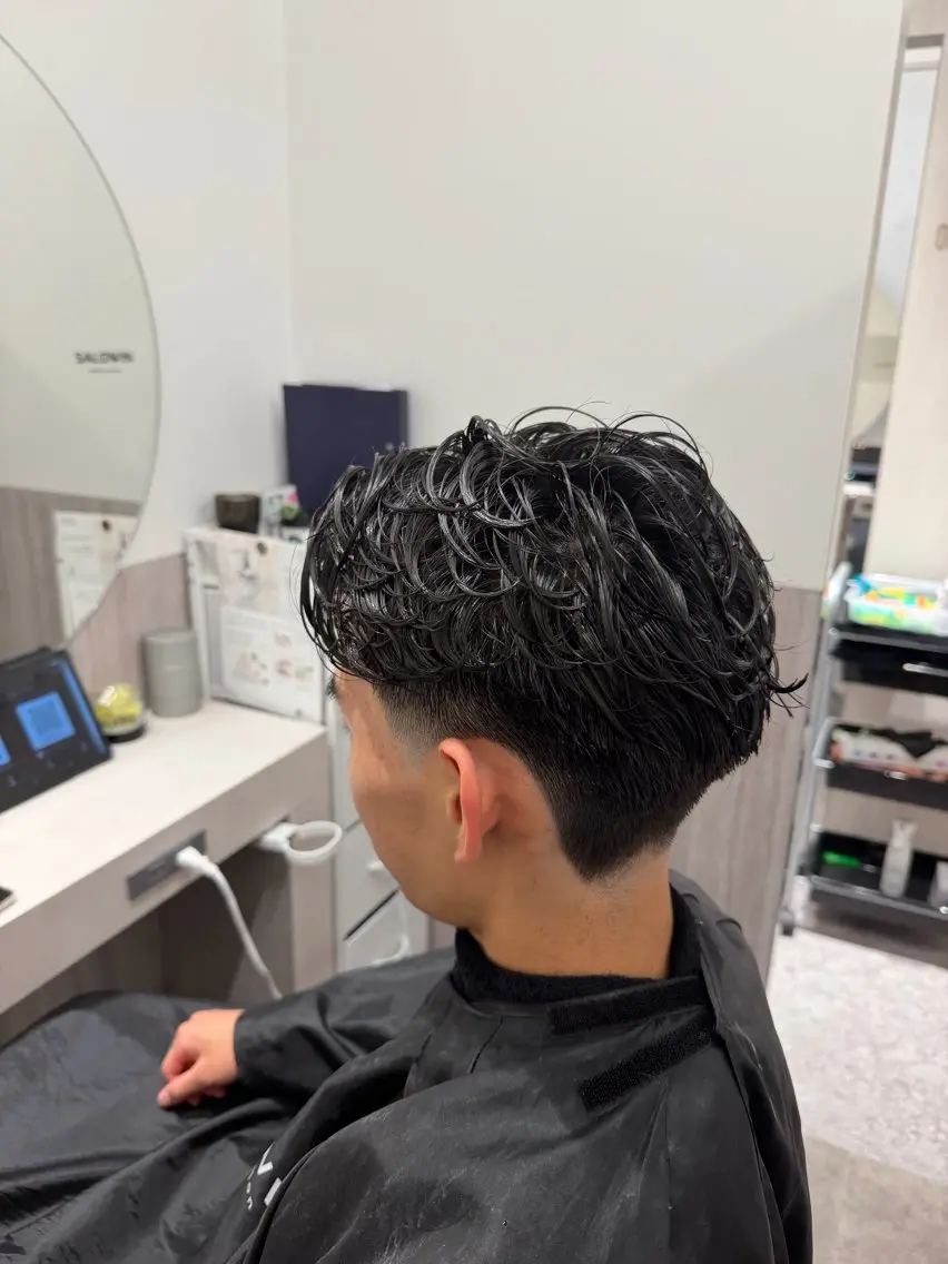 ショート パーマ メンズ カット パーマ ヘアセット 個室サロンKAITO メンズ特化美容師のヘアスタイル