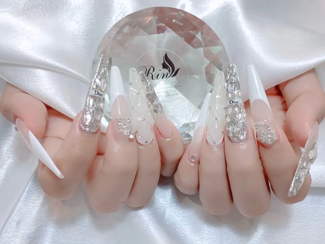 ネイル ブルー ジェルネイル ガーリー グラデーション グリーン ハンドネイル Rin Nail 新大久保店のネイルデザイン