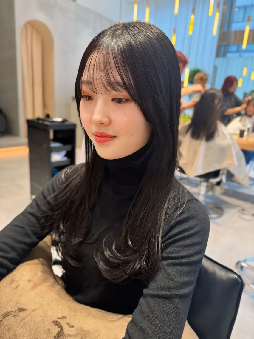 ロング カラー カット ヘアカラー トリートメント ヘアセット 🎀韓国レイヤー 🇰🇷mireiのヘアスタイル