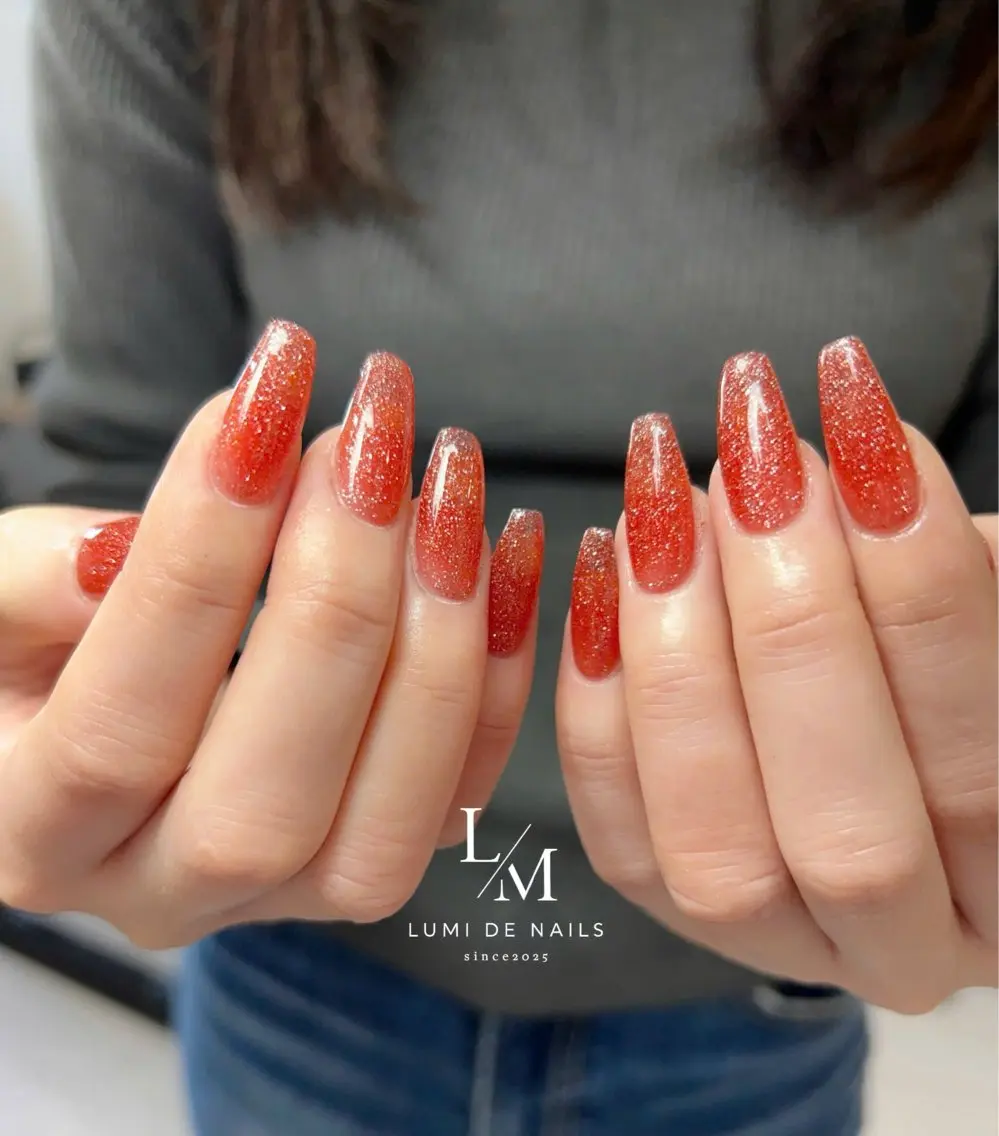 ネイル グラデーション ラメ(グリッター) マグネットネイル ミラーネイル ニュアンスネイル ハンドネイル Lumi de nailsのネイルデザイン