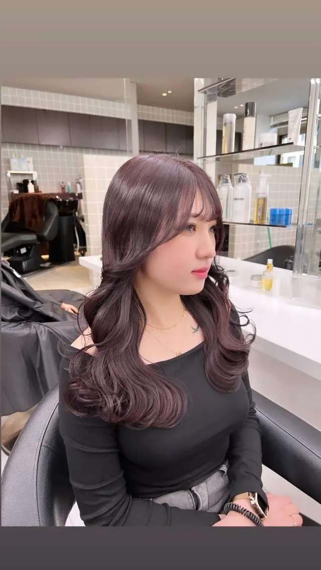 ロング カラー パーマ ヘアアレンジ メンズ 上品＆韓国風 🥀海心🥀のヘアスタイル