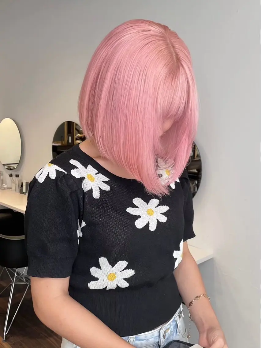 カラー ピンクカラー hiyori🎀 トレンドレイヤーのヘアスタイル