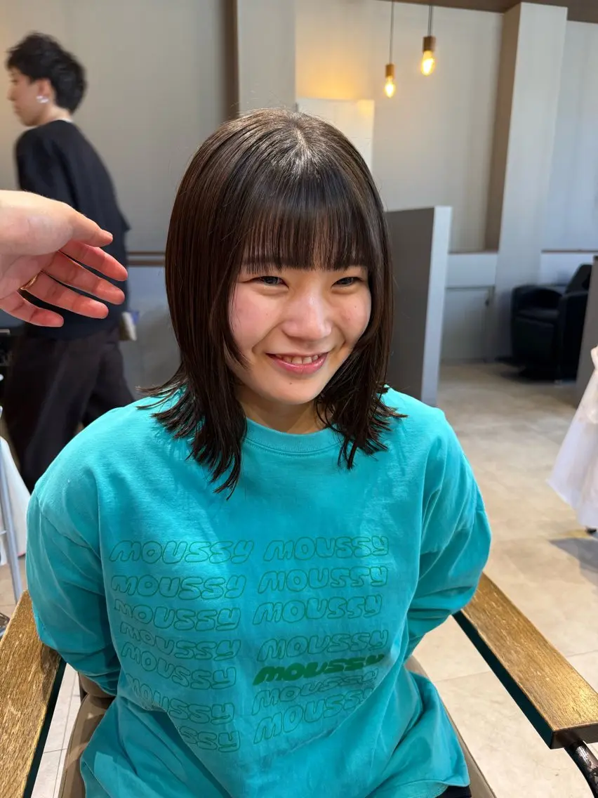 ミディアム ボブ カット ヘアカラー トリートメント 石原圭悟 /ショート/艶カラーのヘアスタイル