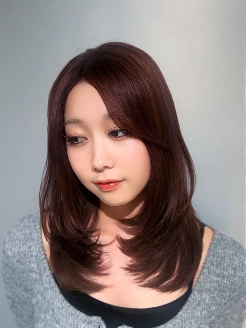 ✨️新規Ｎｏ3✨️カット＋透明感カラー＋Aujua4step＋超音波アイロン【ロング料金なし・レイヤー・髪質改善の写真