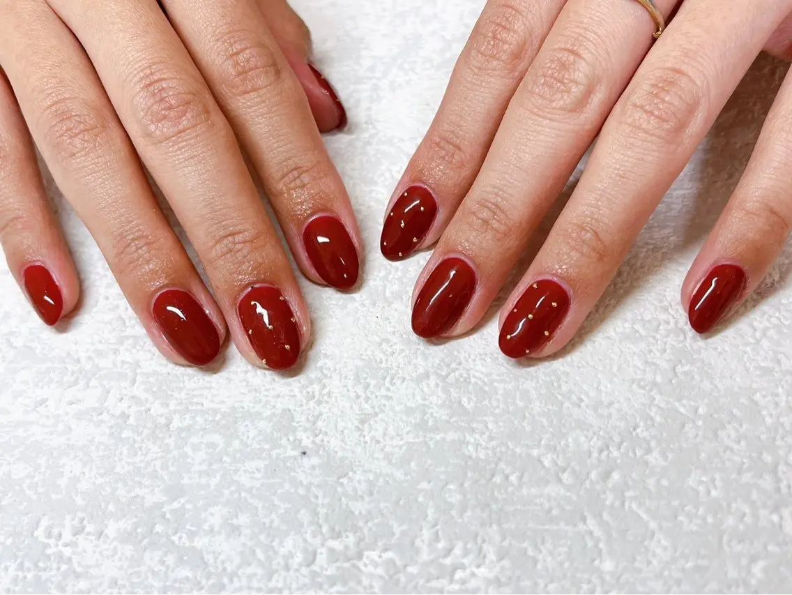 ネイル ボルドー ジェルネイル 韓国ネイル メンズネイル パラジェル kiki nail たまプラーザのネイルデザイン