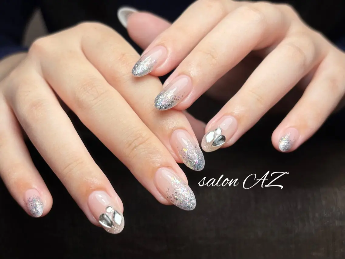 ネイル アートネイル 長さ出し フットネイル フレンチネイル ジェルネイル salon AZのネイルデザイン